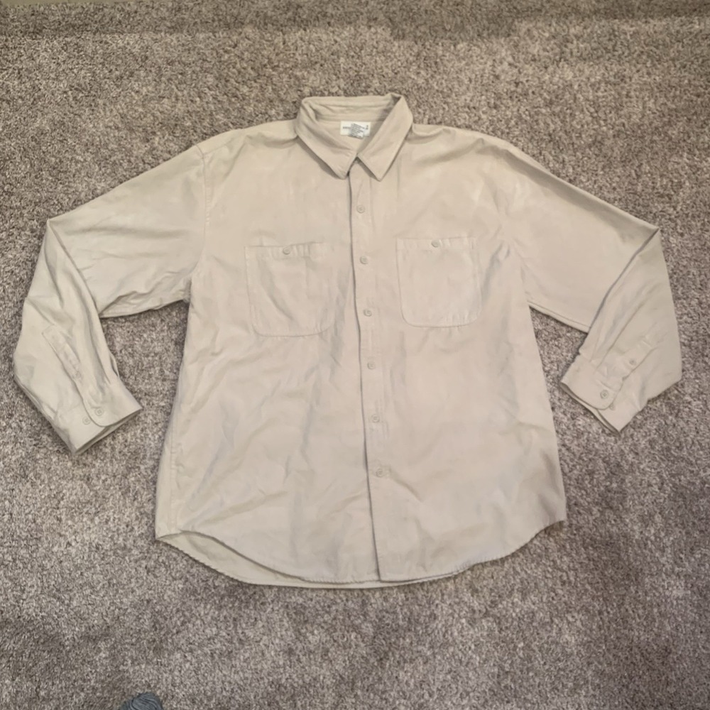 Knightsbridge Button Up Shirt Mens‎ XL Khaki Beige Long Sleeve
